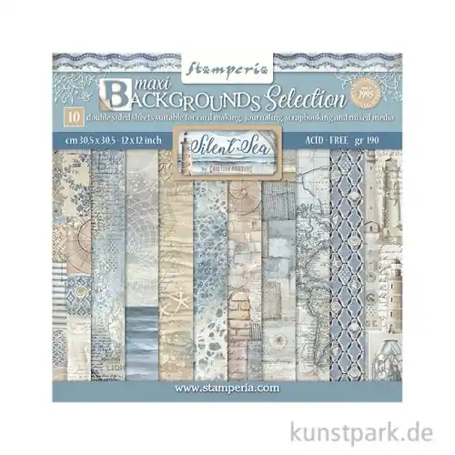 Heute Kaufen Stamperia Scrapbooking Pad - Silent Sea Backgrounds, 30,5 x 30,5 cm