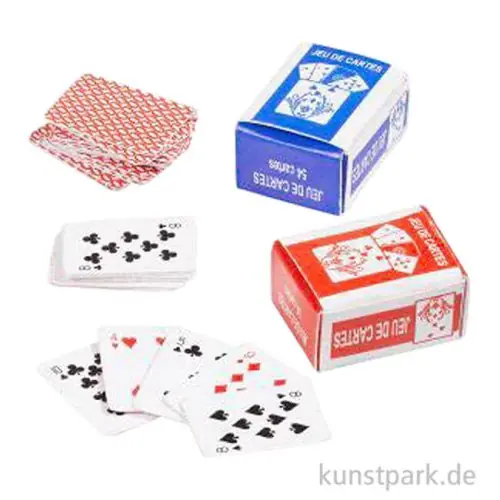 Meistverkauft Miniatur Spielkarten, 2 Sets mit je 27 Karten, 1,8 x 1,4 x 1 cm