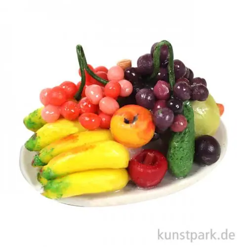 Limited Edition Miniatur Obstplatte, 4 x 2,5 cm