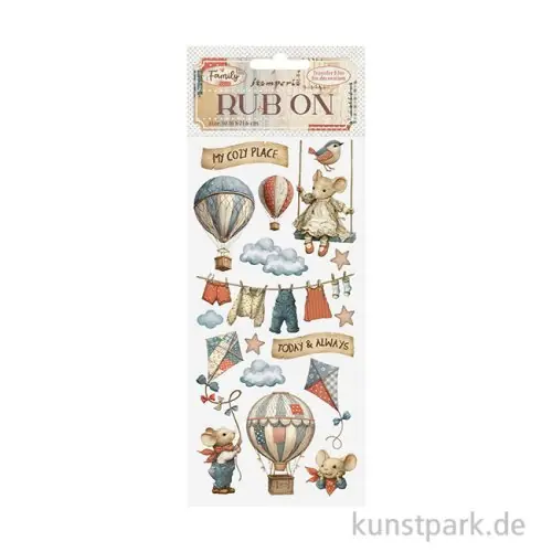 Weltweiter Versand Stamperia Rub On Transferfolie - Family Air Balloons