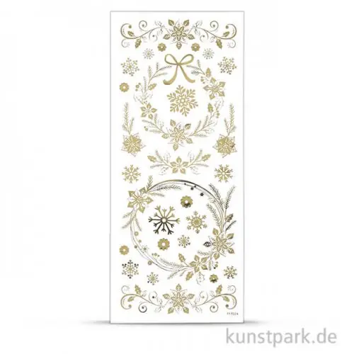 Sticker aus transparenter Silberfolie Weihnachtssterne, 10x24 cm, Gold Saisonangebot