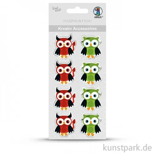Jetzt Zugreifen Kreativ Accessoires zum Kleben - Teufel-Eule, 8 Stück sortiert