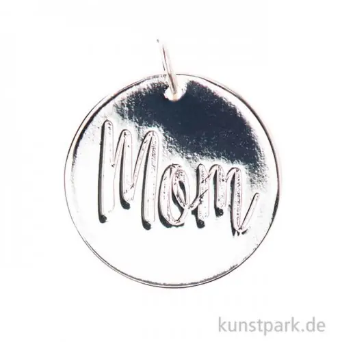 Schmuck-Anhänger Scheibe - Mom, Silber Finale Aktion