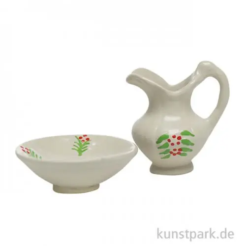 Miniatur Waschschüssel und -krug, 3 cm Im Trend