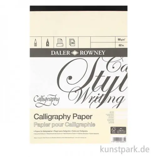 Exklusiv Daler-Rowney Calligraphy Kalligrafieblock, 32 Blatt, 90g