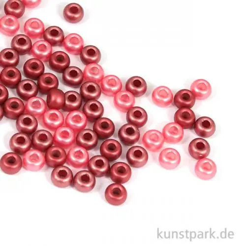 Rocailles-Mix mit Großloch - Korall-Töne, 5,5 mm, 80 Stück Heißes Angebot