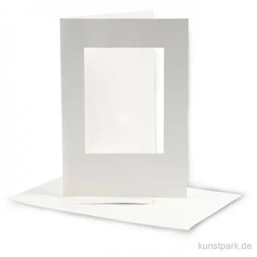 Passepartoutkarten rechteckig - Altweiß, 10,5x15 cm, 10 Stück Günstig