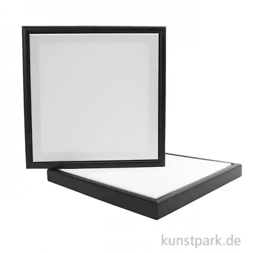 Bestpreis Schattenfugenrahmen mit Leinwand, Schwarz, 30 x 30 cm