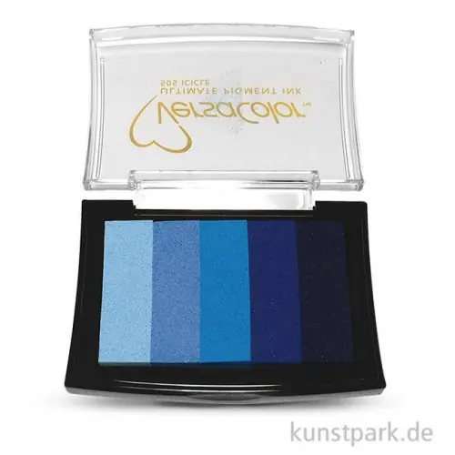 Bestpreis Stempelkissen Versacolor - Blau-Töne, 5 Farben sortiert