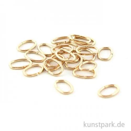 Ringel - Oval, Gold, Stärke 0,8 mm, 22 Stück Kostenfreie Lieferung