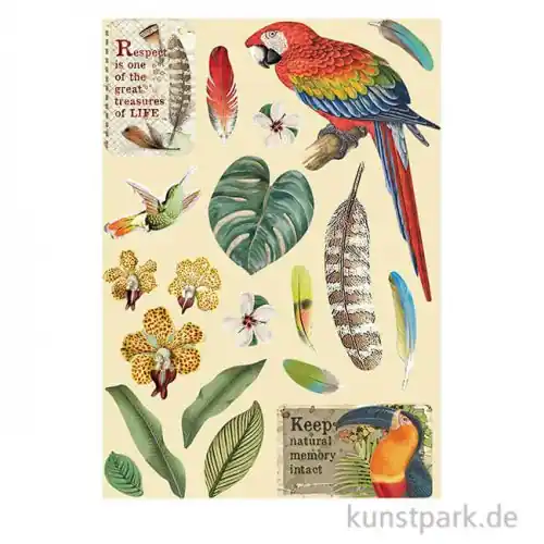 Stamperia Wooden Shapes - Amazonia Parrot, DIN A5 Rabatt