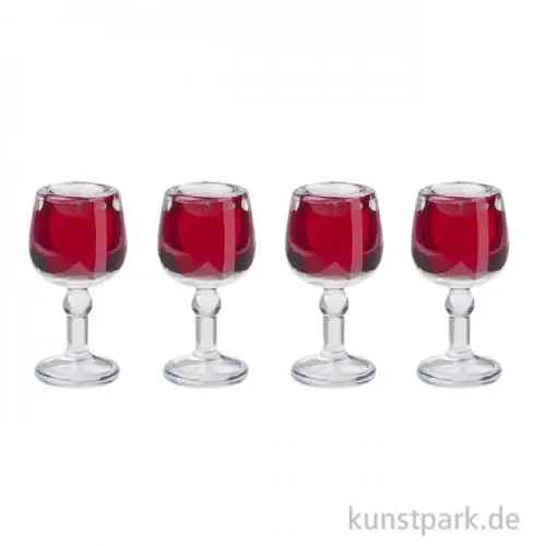 Super-Preis Miniatur Weingläser, 2 cm, 4 Stück