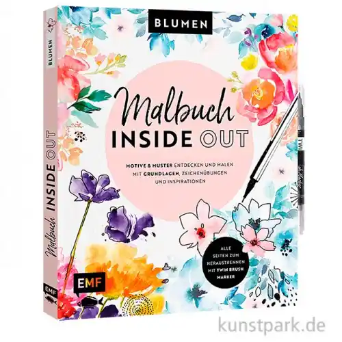 Malbuch Inside Out: Watercolor Blumen, Edition Fischer Großhandel