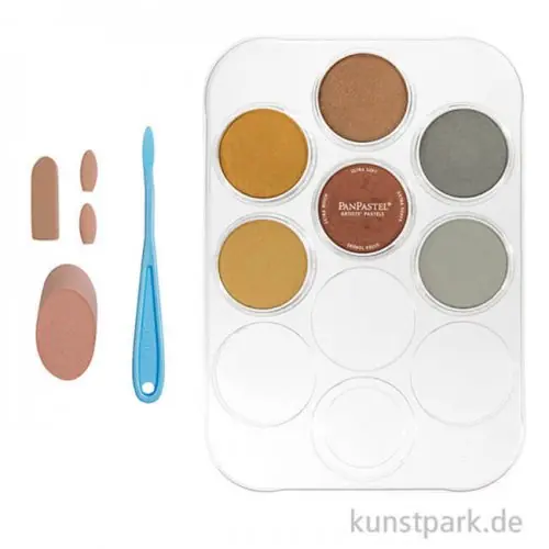 Kostenloser Versand PanPastel Metallic-Set - 6 x 9 ml Metalltöne + Palette und Werkzeug