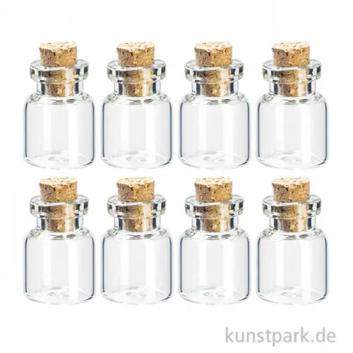 Neu Im Sortiment Mini Glasröhrchen mit Kork, 16 x 22 mm, 8 Stück