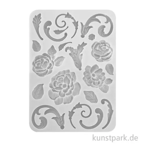 Gratis Versand Stamperia Silikon Gießform - Brocante Antiques Flowers Embellish, A5