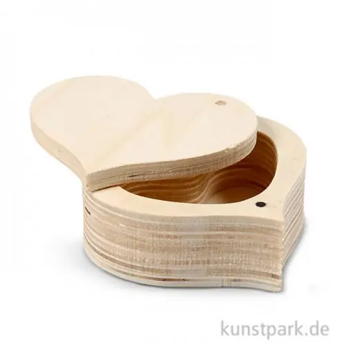 Dose Herzform aus Holz mit Twistdeckel, Dm 9 cm Angebot