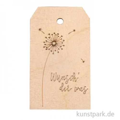 Aktuell Holz Anhänger - Wünsch Dir was, 4,8 x 8,2 cm