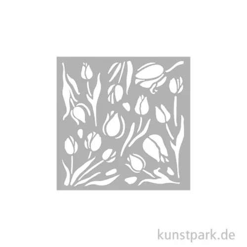 Gleich Bestellen Stamperia Schablone - Art of Travelling Tulips, 12 x 12 cm