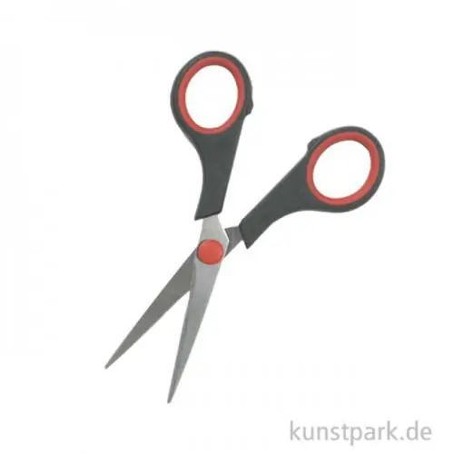 Neue Kollektion Bastelschere - Basic, Spitz mit gummierten Innengriff, 13 cm