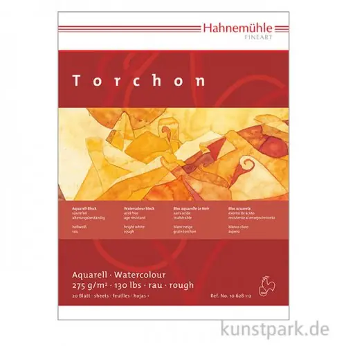 Hochwertig Hahnemühle TORCHON Aquarellpapier, 10 Einzelbogen, 275g rau