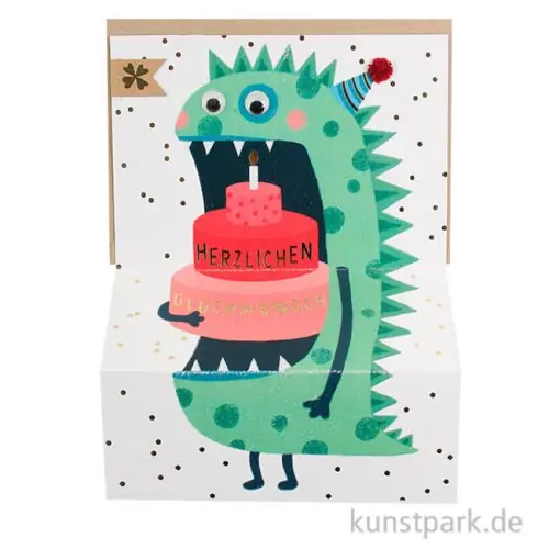 Mega-Angebot Good old friends - Monsterkarte, Herzlichen Glückwunsch, Grün