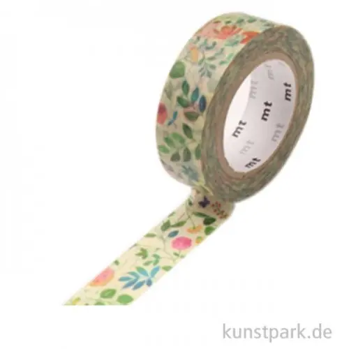 Zertifiziert MT Masking Tape Watercolor Flower - 15 mm, 7 m Rolle