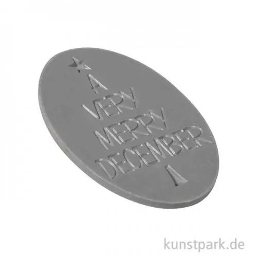 Gießform Label - A very merry December, 50x44 mm, 1 Stück Meistverkauft