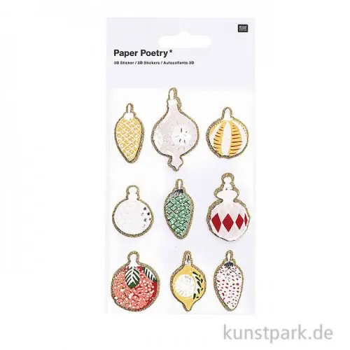 Begrenztes Angebot 3D Sticker - Baumschmuck, 9 Stück sortiert