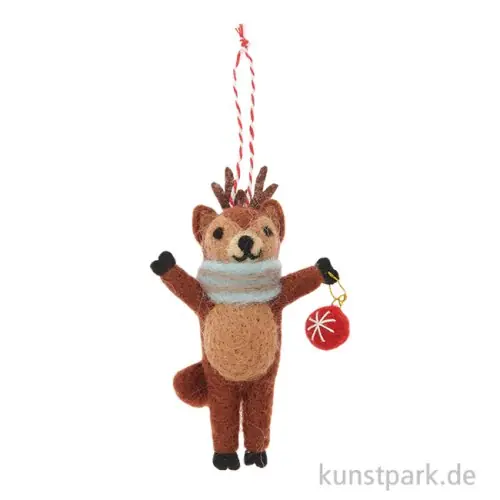 Aktuell Anhänger Filz Weihnachtshirsch, 11 x 3,5 x 7,5 cm