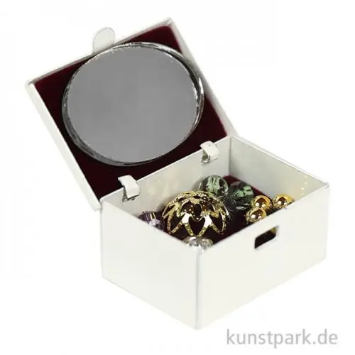 Jetzt Kaufen Miniatur Schmuckschatulle, Metall, Rosa-Weiß, 2,5 x 2 x 1,5 cm