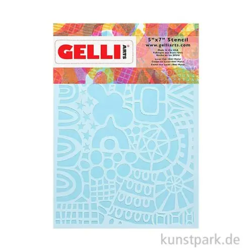 Gelli Arts - Stencil, Wonderland, 12,7 x 17,8 cm Kostenloser Versand
