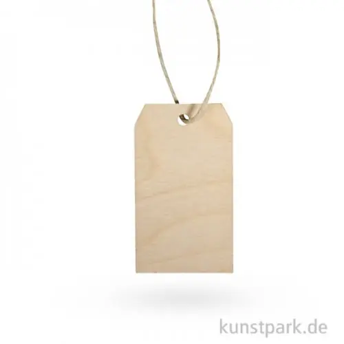 Tag aus Holz mit Aufhänger - 6 Stück Begrenztes Angebot