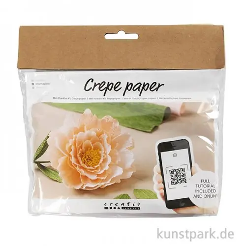 Mini Bastelset - Blumen aus Krepppapier, Pfingstrose Neu Im Sortiment