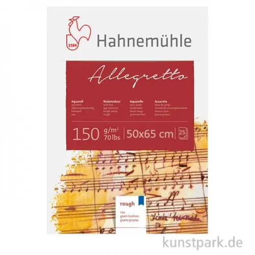 Hahnemühle ALLEGRETTO - 25 Bogen, 150g fein rau, 50 x 65 cm Top-Angebot