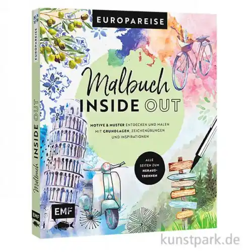 Malbuch Inside Out: Watercolor Europareise, Edition Fischer Schneller Versand