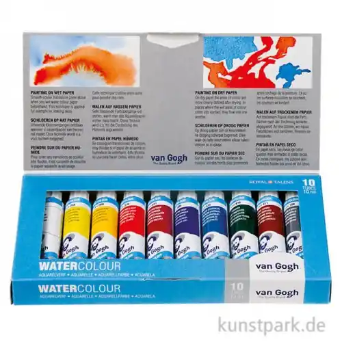 Meistverkauft Talens VAN GOGH Aquarell Basis-Set mit 10 x 10 ml Tuben im Karton