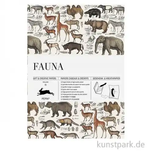 PEPIN Kreativpapier Buch - Fauna Geprüft
