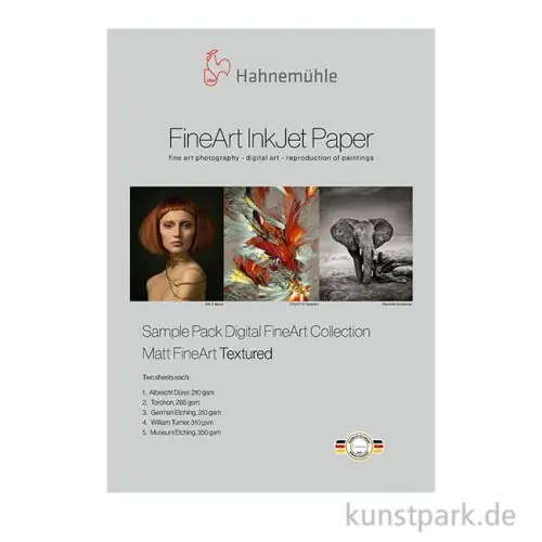 Kostenloser Versand Hahnemühle Matt FineArt Textured - SamplePack DIN A4, 10 Blatt