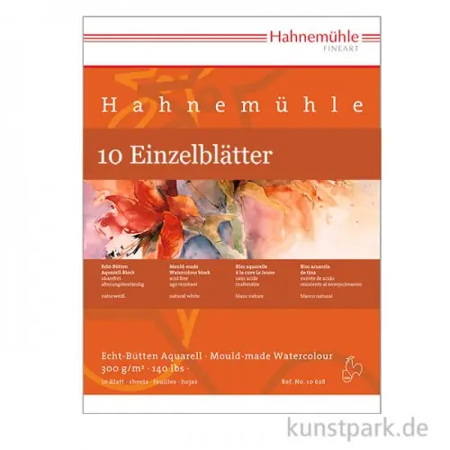 Hahnemühle Echt Bütten Aquarellpapier, 10 Bogen, 300g rau Jetzt Kaufen