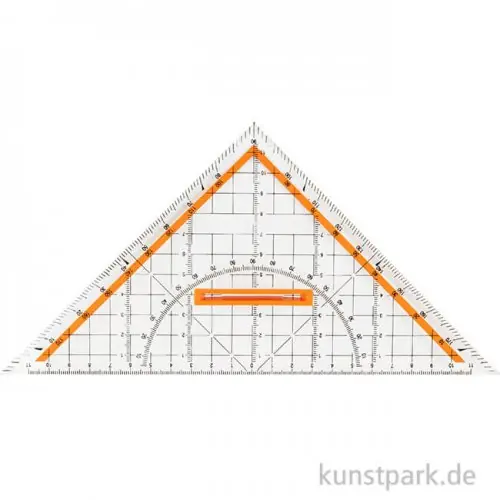 Geodreieck Kunststoff mit abnehmbaren Griff, 22 cm Im Trend