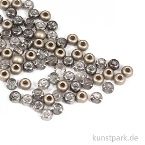 Rocailles-Mix mit Großloch - Taupe-Töne, 5,5 mm, 80 Stück Must-Have