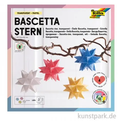 Meistverkauft Bascetta Bastelset für 4 Mini Sterne, Pastell, Transparent, 115g/m²