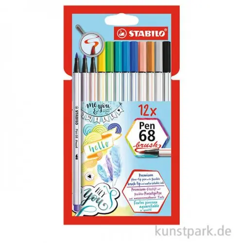 Schnäppchen STABILO Pen 68 brush - 12er Kartonetui