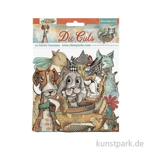 Must-Have Stamperia Die Cuts - Furry Friends, 47 Stanzteile