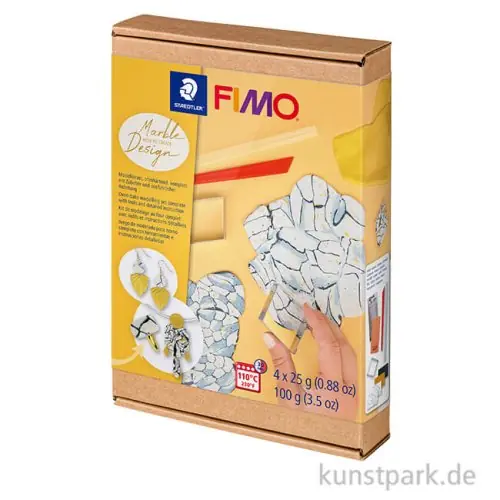 FIMO Modellierset mit 4 x 25 g + Zubehör - Marmor Design Beliebt