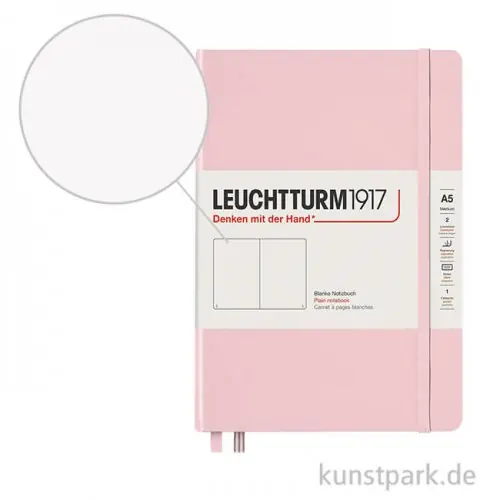 Premium Leuchtturm Notizbuch Hardcover - Puder - Blanko Medium A5