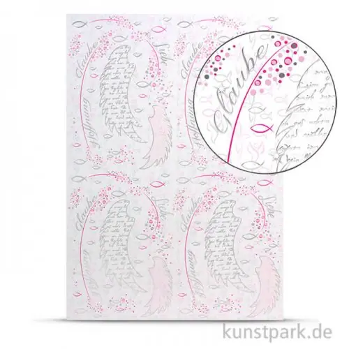 Designkarton Religion - Weiß-Pink, DIN A4, 200 g Finale Aktion
