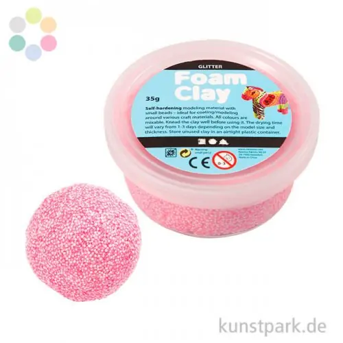 Premium Foam Clay Glitter - Modelliermasse mit kleinen Perlen, 35 g