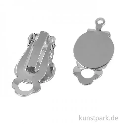 Ohrclip mit Öse - Platin, 12mm, 2 Stück Online Kaufen